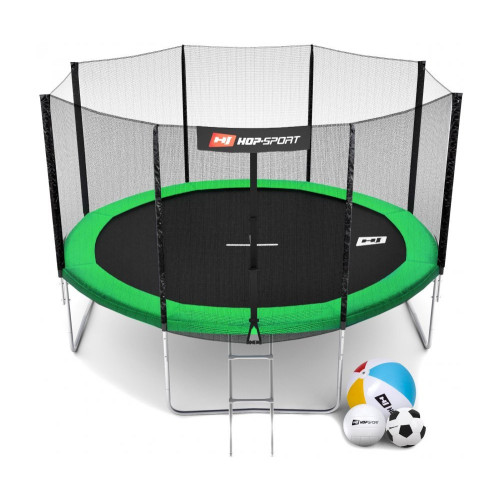 Батут  Hop-Sport 12FT 366 см green із зовнішньою сіткою - фото №8